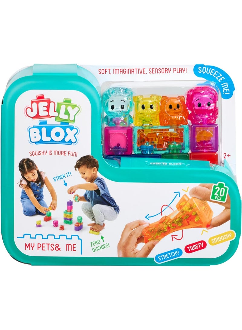 Jelly Blox Goliath Jelly Blox My Pets and Me, 20 Piece Toddler & Preschool Building Blocks, Ouch-Free Tactile & Sensory Play Fidget Toy, Stackable, Squishable & Stretchable Blocks for Boys & Girls Aged 2+ - Image 1